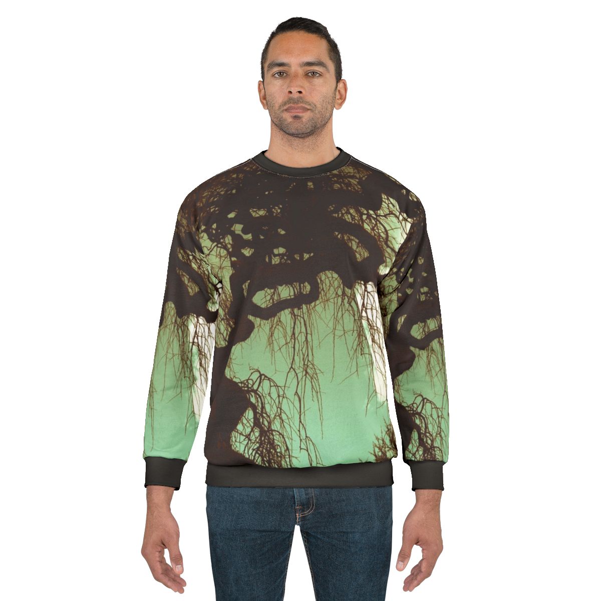 Vintage Landscape Sweatshirt with Forest and Autumn Scenery