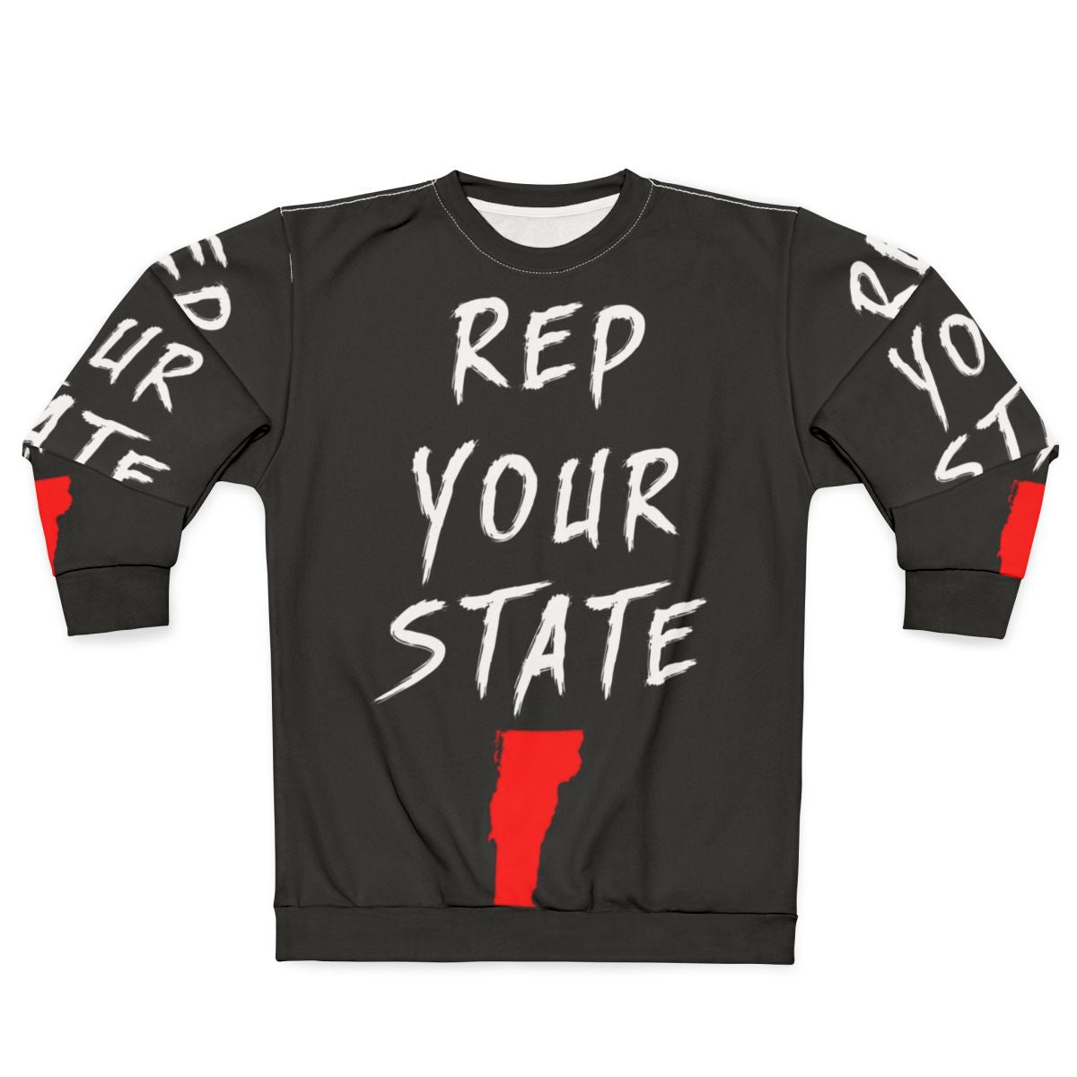 Vermont state pride sweatshirt with map graphic