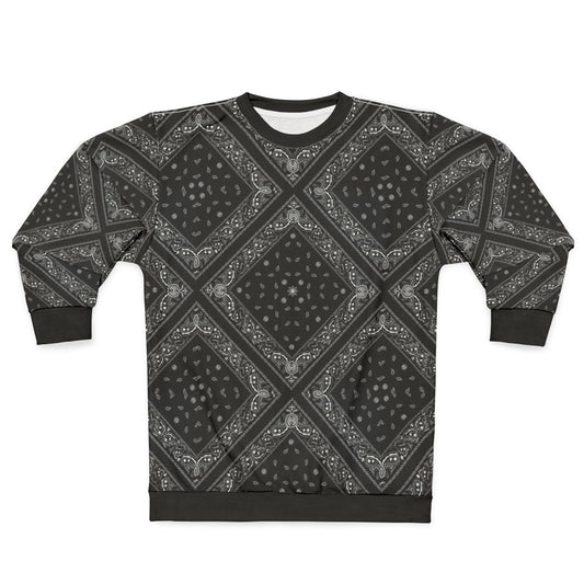 Black Bandana Print Sweatshirt