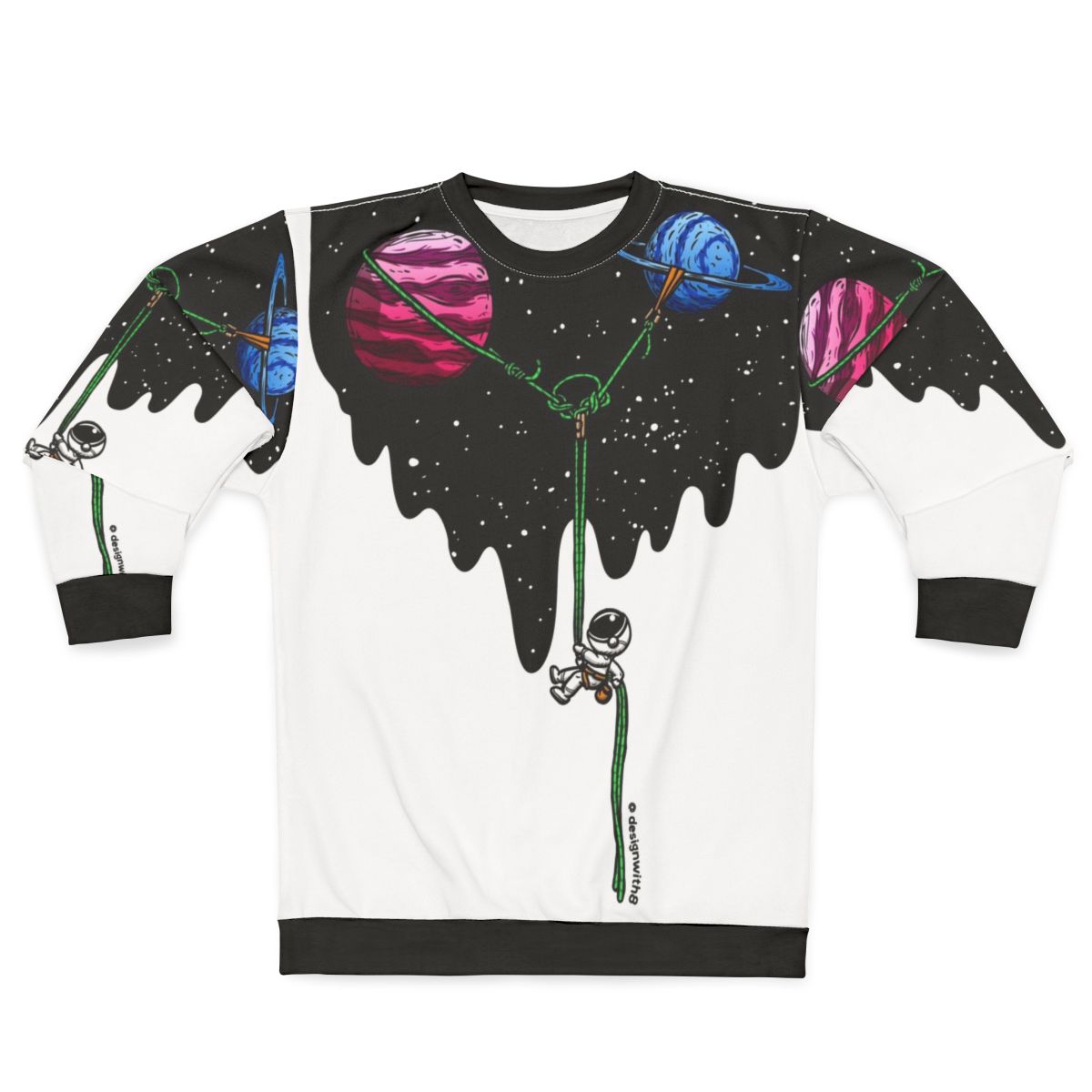 Galaxy-themed rock climbing sweatshirt