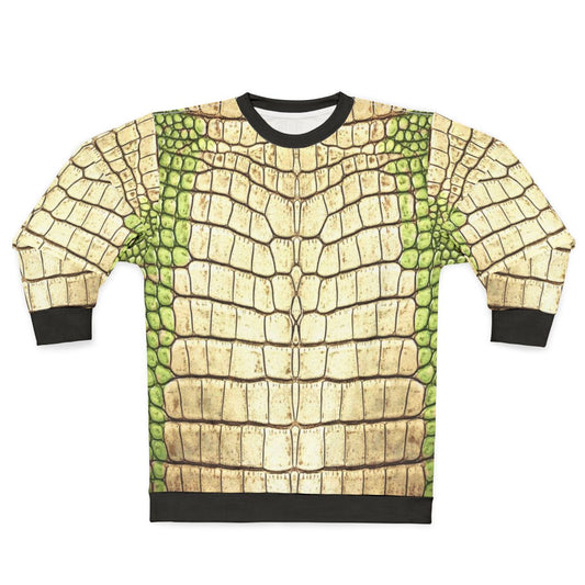 Reptilian belly pattern sweatshirt with scale design