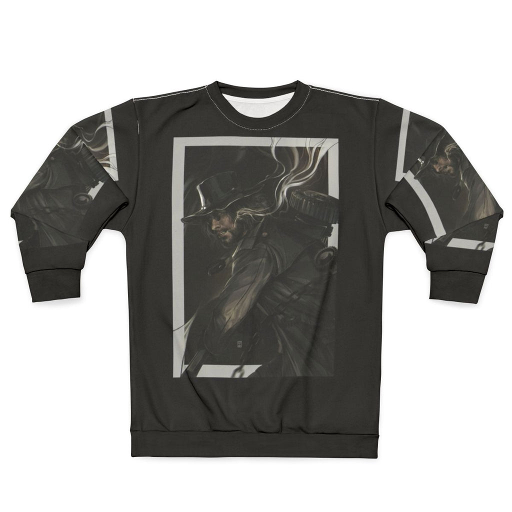 Resident Evil Village themed sweatshirt with horror gaming design