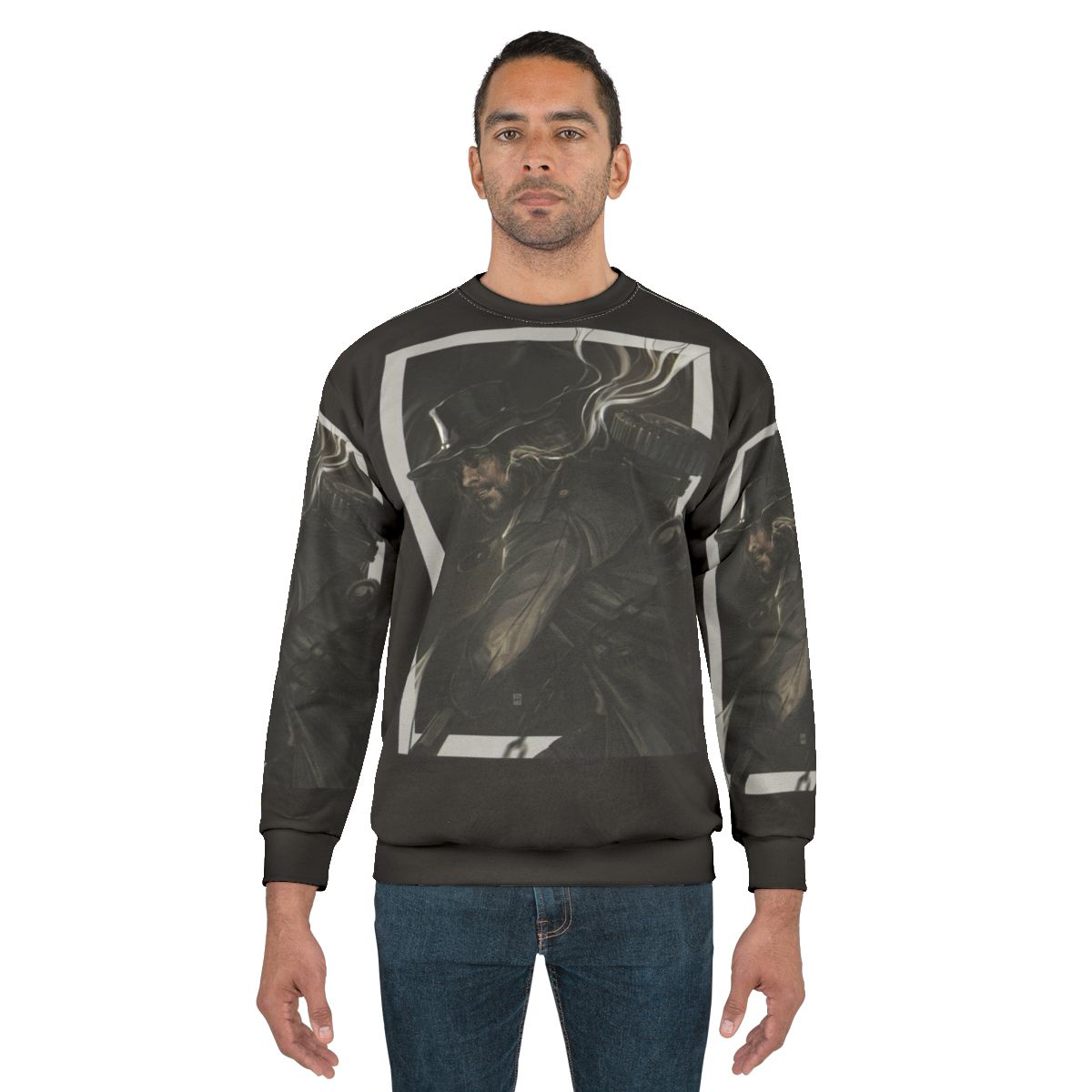 Resident Evil Village themed sweatshirt with horror gaming design