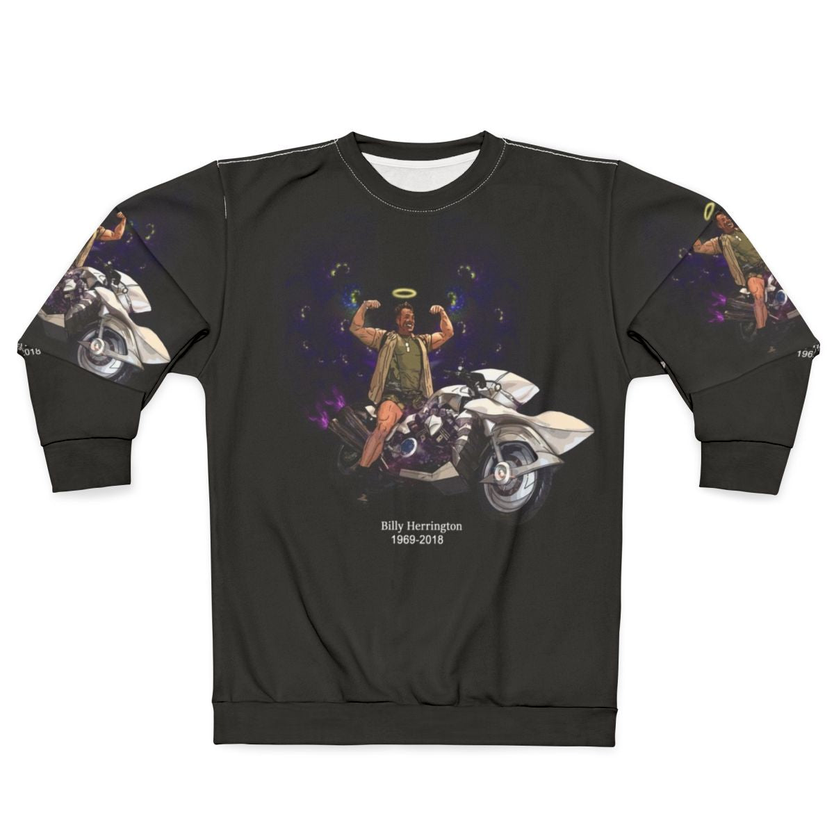 Aniki memorial RIP sweatshirt featuring Japanese meme culture and bodybuilding icon Billy Herrington