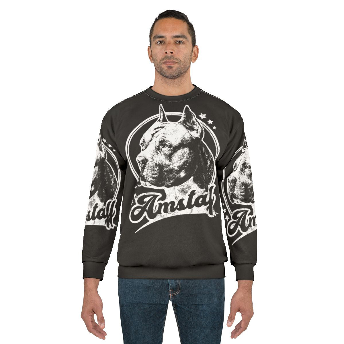 Retro Amstaff American Staffordshire Terrier Dog Sweatshirt