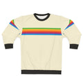 Retro Apple Rainbow Sweatshirt, a vibrant and vintage-inspired unisex crewneck