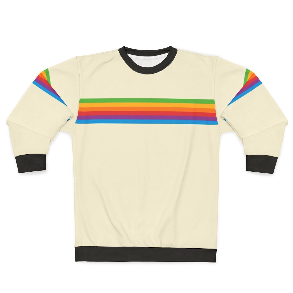 Retro Apple Rainbow Sweatshirt, a vibrant and vintage-inspired unisex crewneck