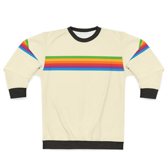 Retro Apple Rainbow Sweatshirt, a vibrant and vintage-inspired unisex crewneck
