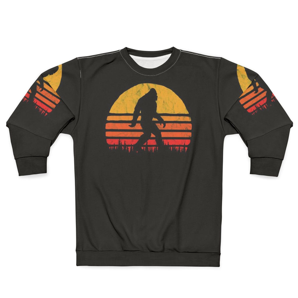 Retro Bigfoot Silhouette Sunset Vintage Sweatshirt
