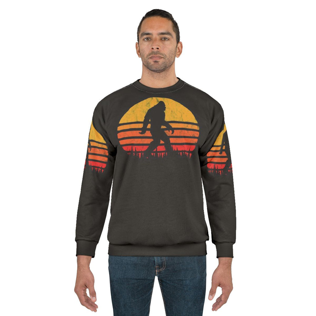 Retro Bigfoot Silhouette Sunset Vintage Sweatshirt