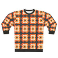 Retro flowers orange and charcoal sweatshirt