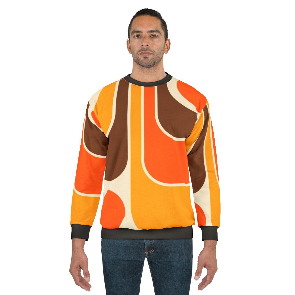 Retro Geometric Design Midcentury Modern Sweatshirt