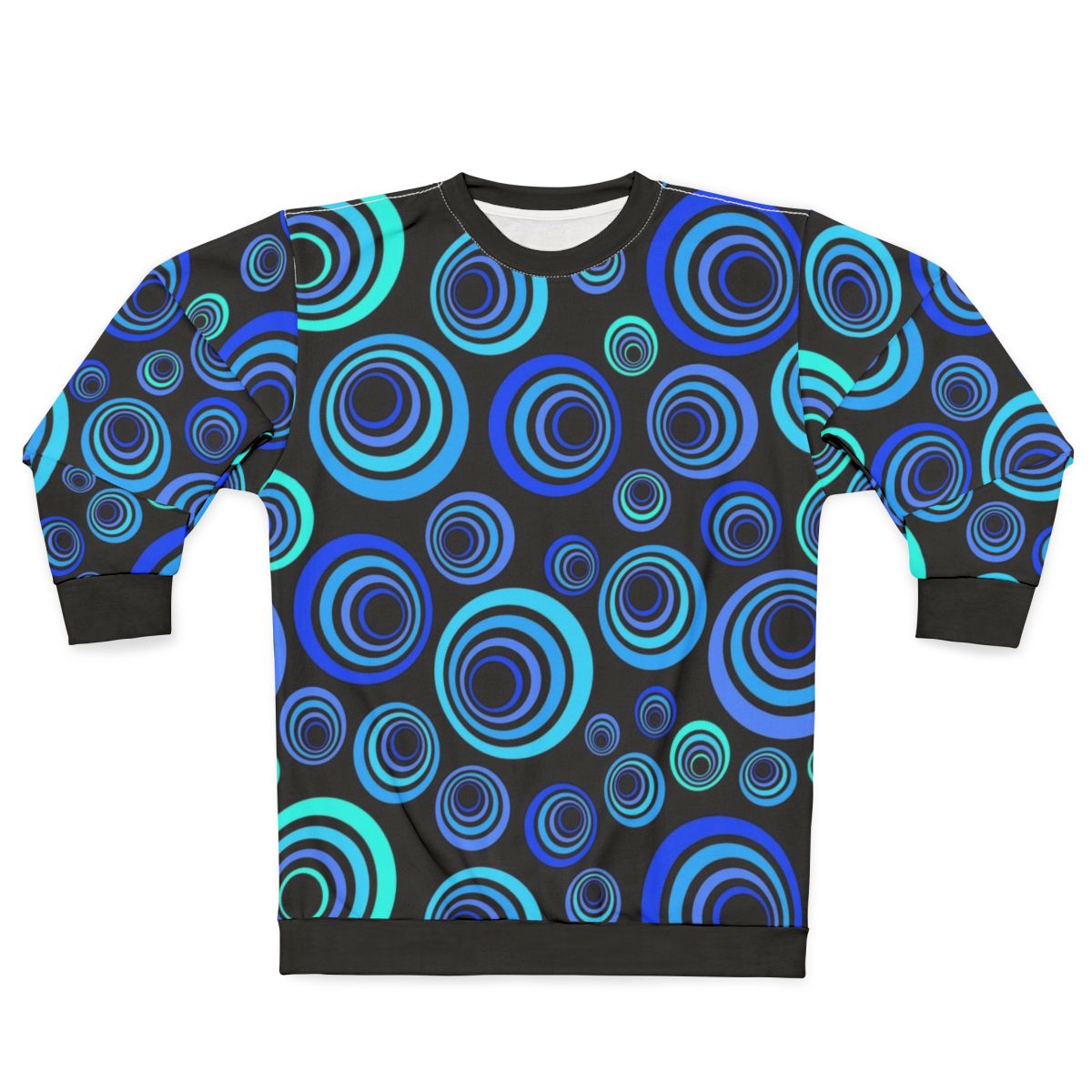 Retro Blue Sweatshirt with Fun Vibrant Pattern