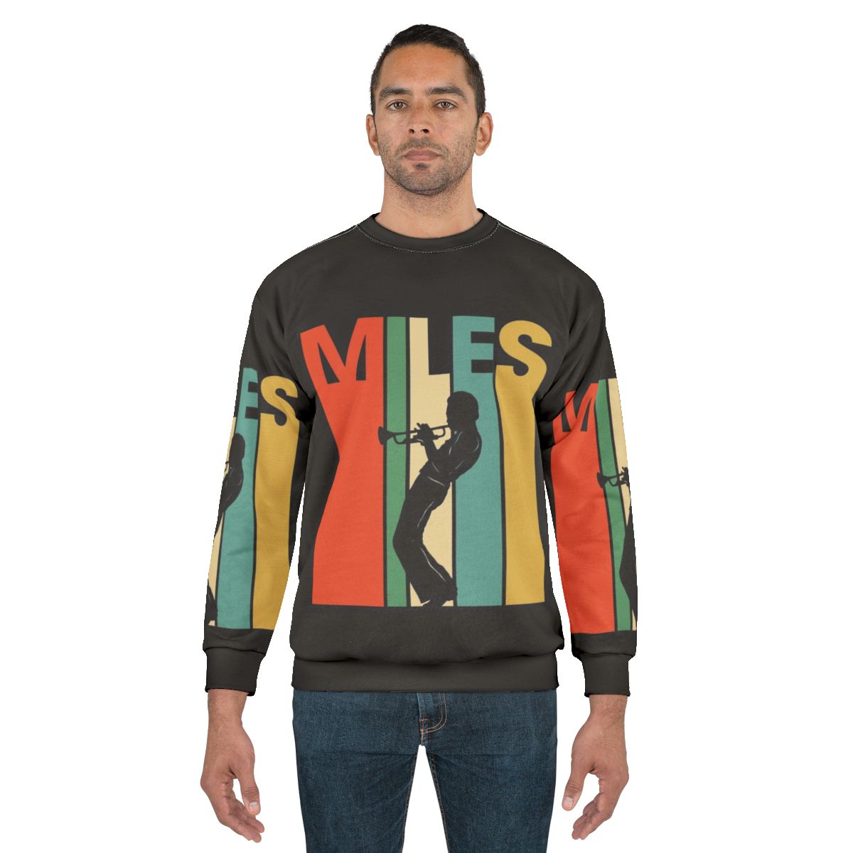 Retro Miles Davis Trumpet Blue Music Sweatshirt