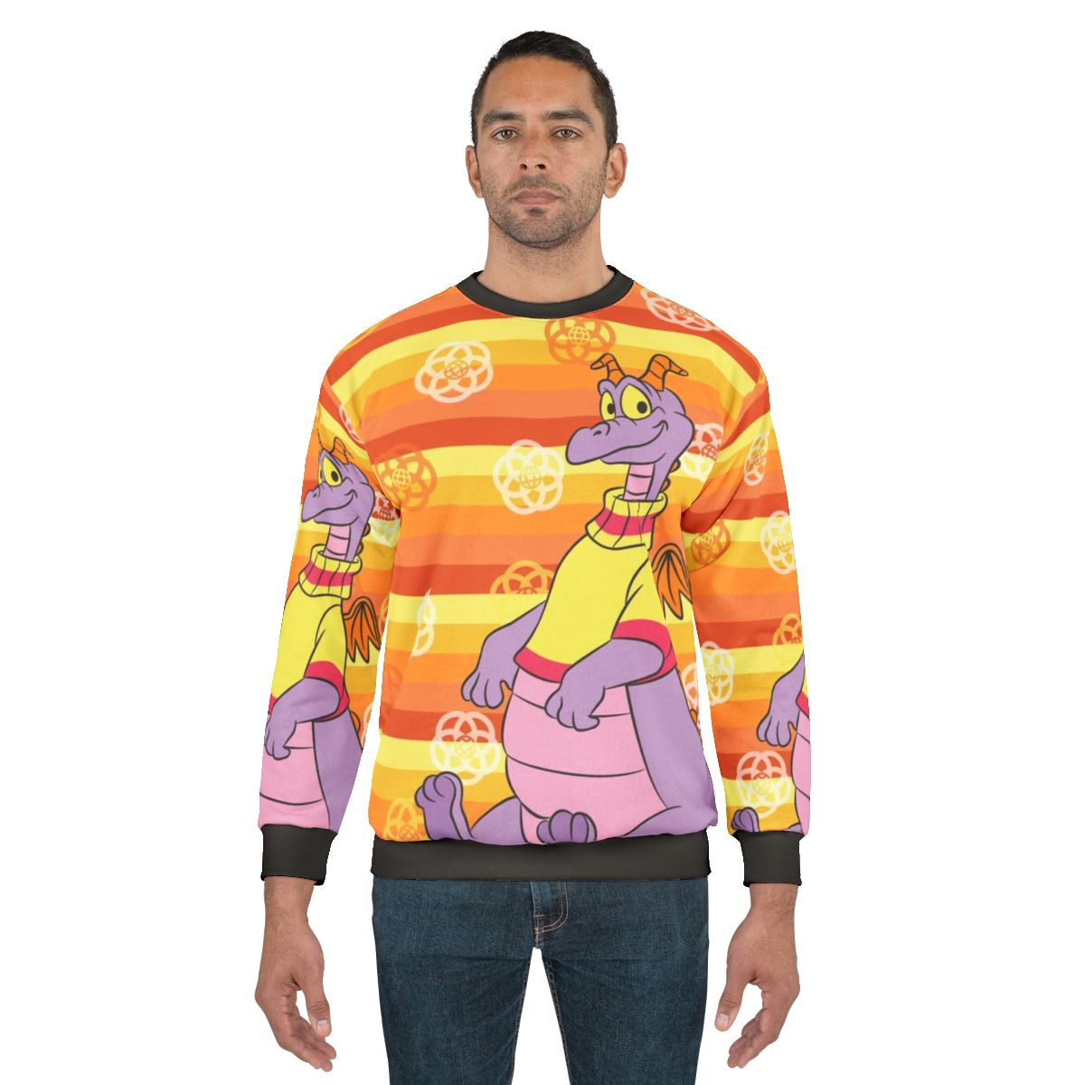 Retro Orange Stripe Figment Sweatshirt