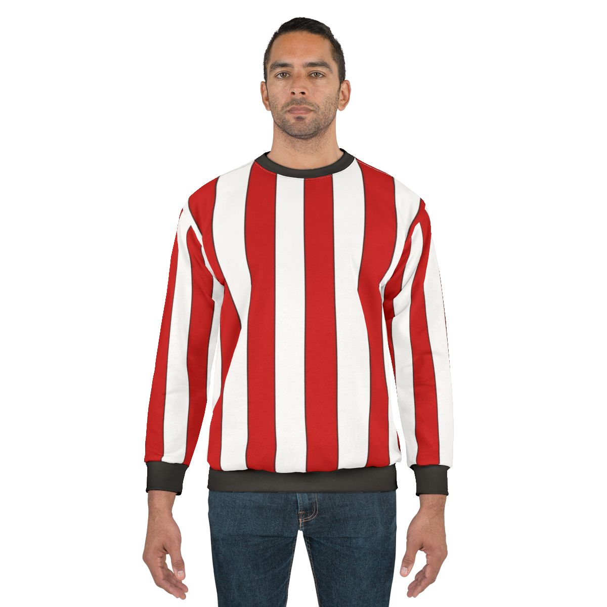 Retro Red White Striped Football Team Colors Sweatshirt
