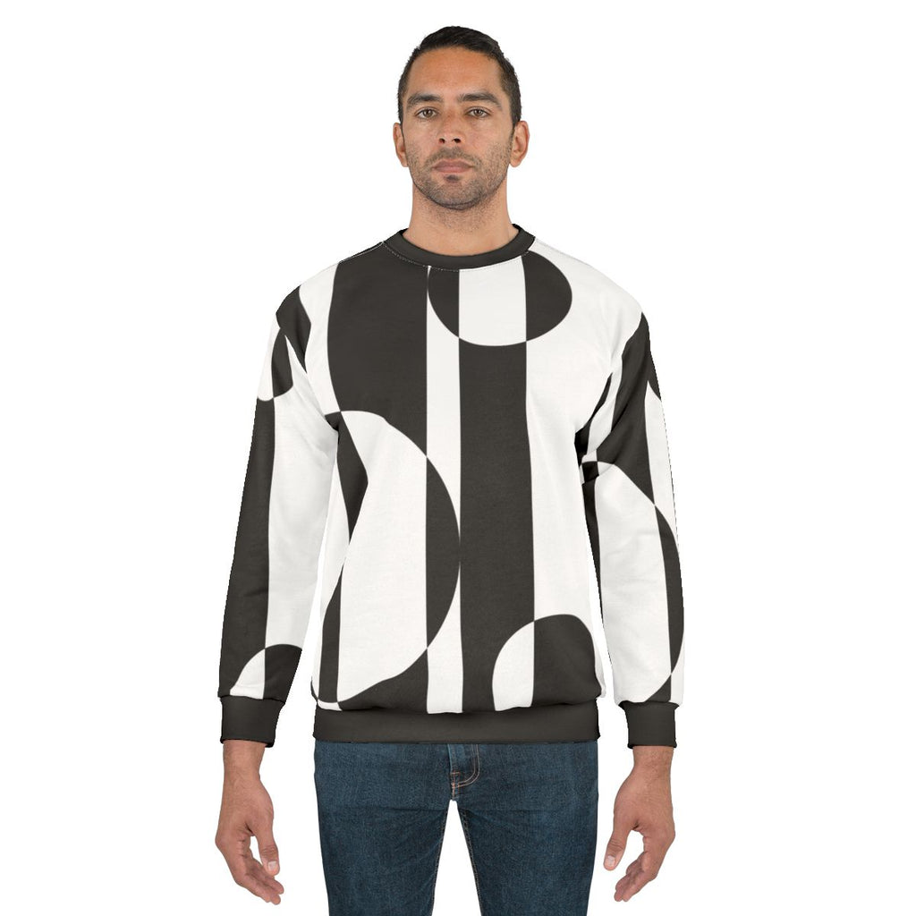 Retro 1960s black and white op art sweatshirt