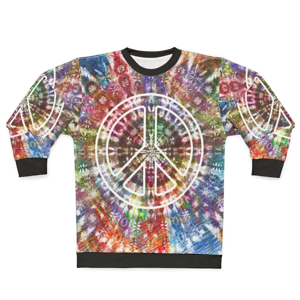 Retro tie dye peace sign psychedelic sweatshirt