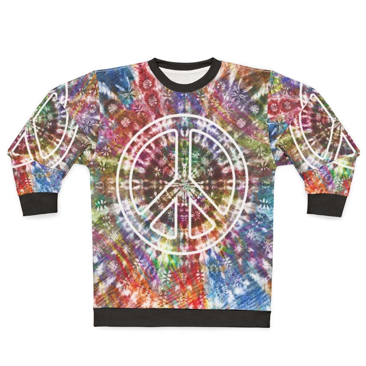 Retro tie dye peace sign psychedelic sweatshirt