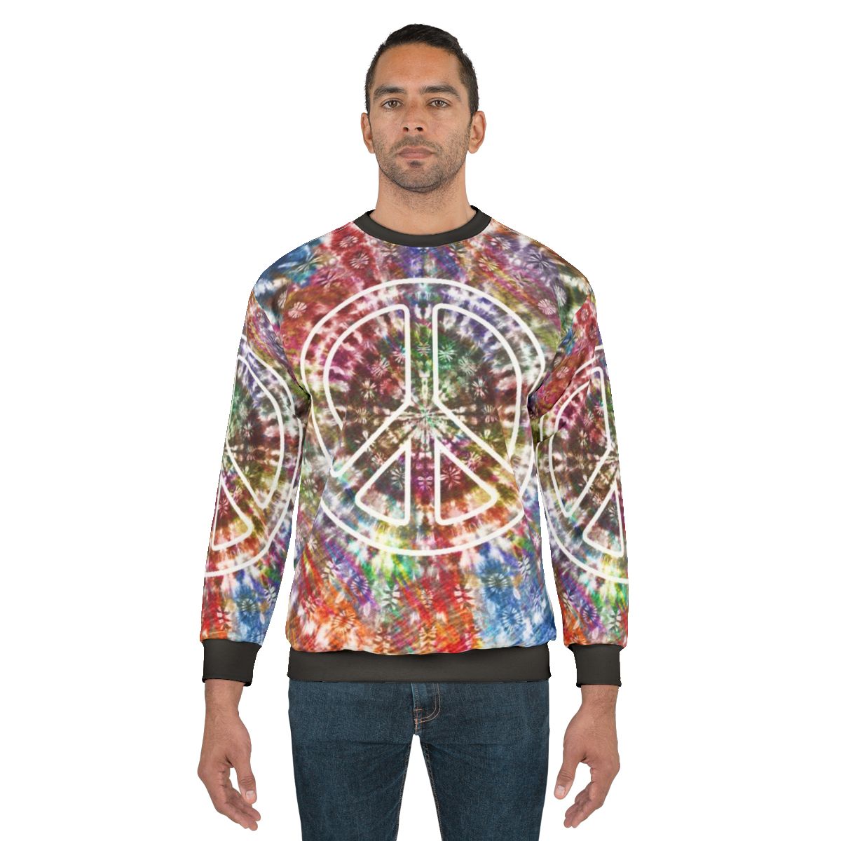 Retro tie dye peace sign psychedelic sweatshirt