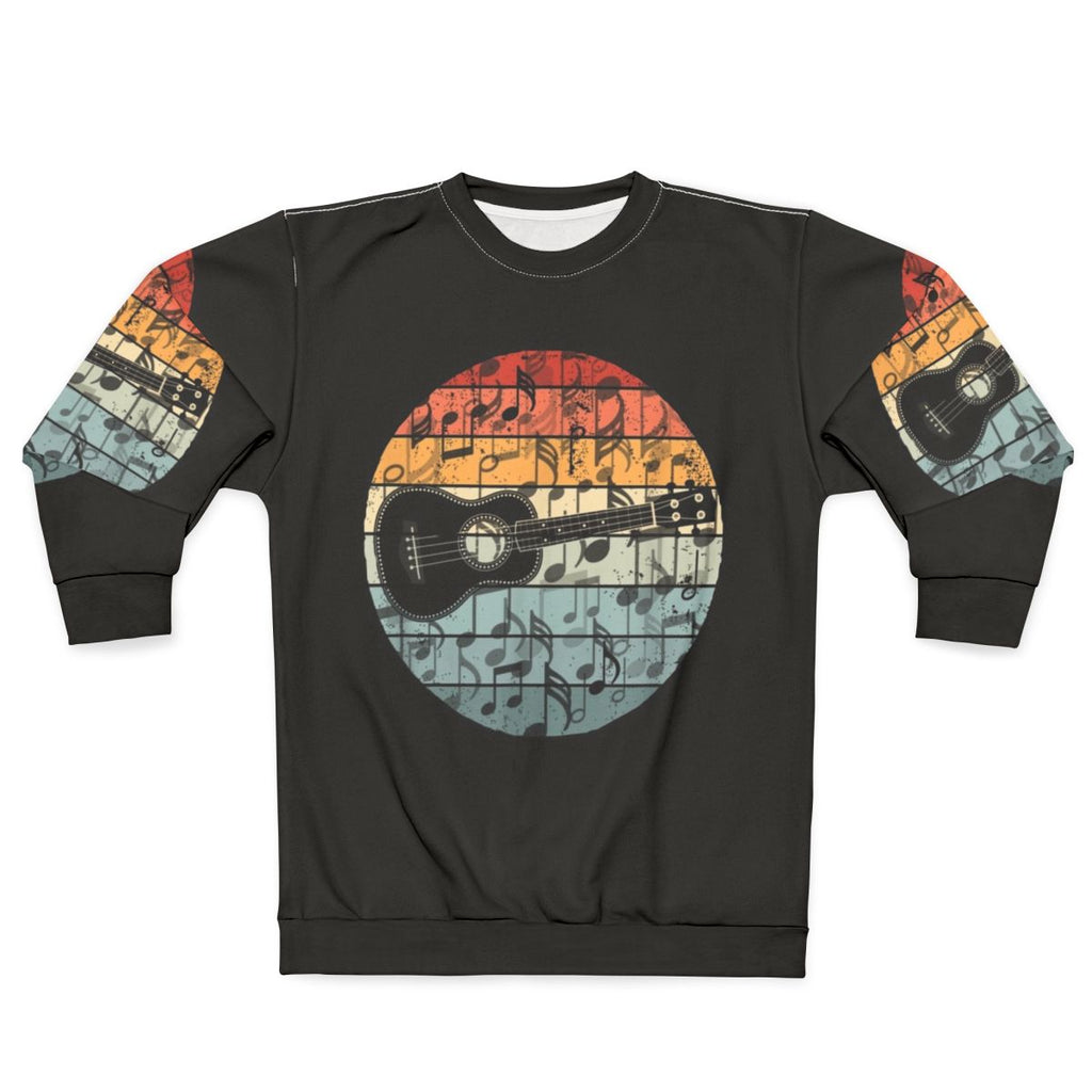 Retro ukulele player funny music sweatshirt