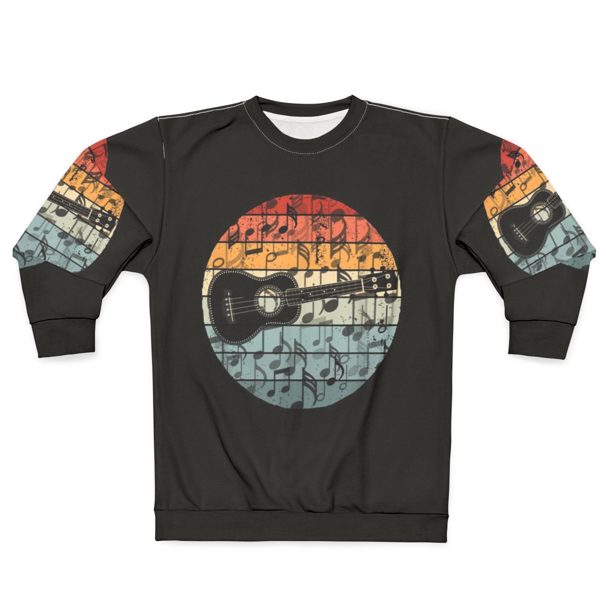 Retro ukulele player funny music sweatshirt