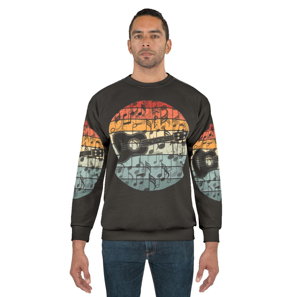 Retro ukulele player funny music sweatshirt