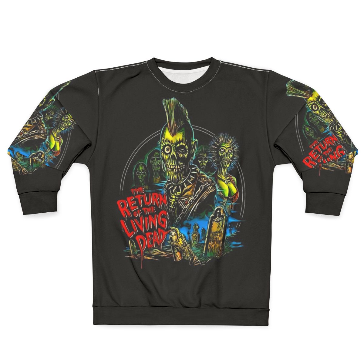 Retro 80s horror-themed 'Return of the Living Dead' Tarman sweatshirt