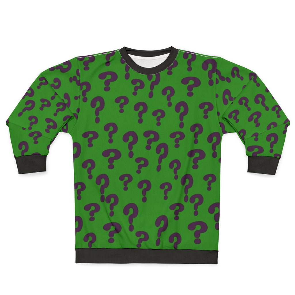 Riddler-inspired DC Comics sweatshirt with a riddle design
