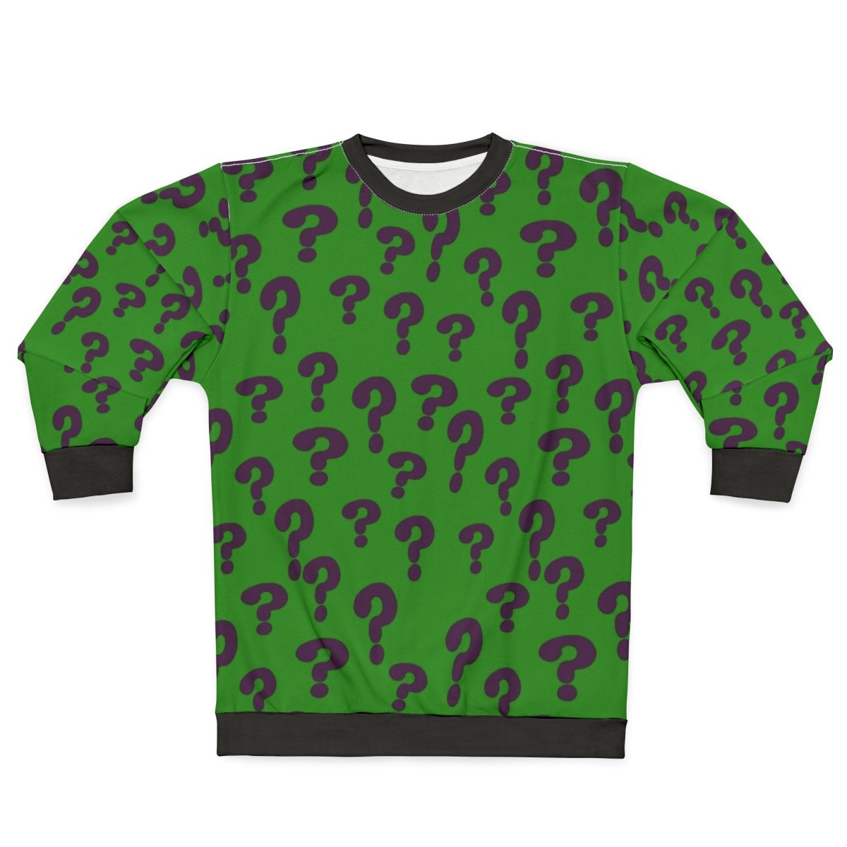 Riddler-inspired DC Comics sweatshirt with a riddle design