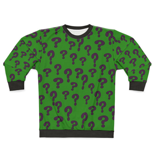 Riddler-inspired DC Comics sweatshirt with a riddle design