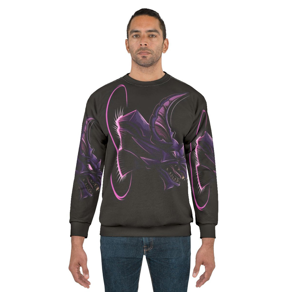 Dauntless Riftstalker Sweatshirt featuring the Riftstalker creature from the Dauntless game