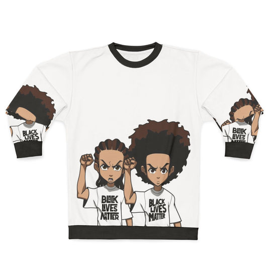 Riley and Huey Freeman Protest Sweatshirt with Black Power Fist Design