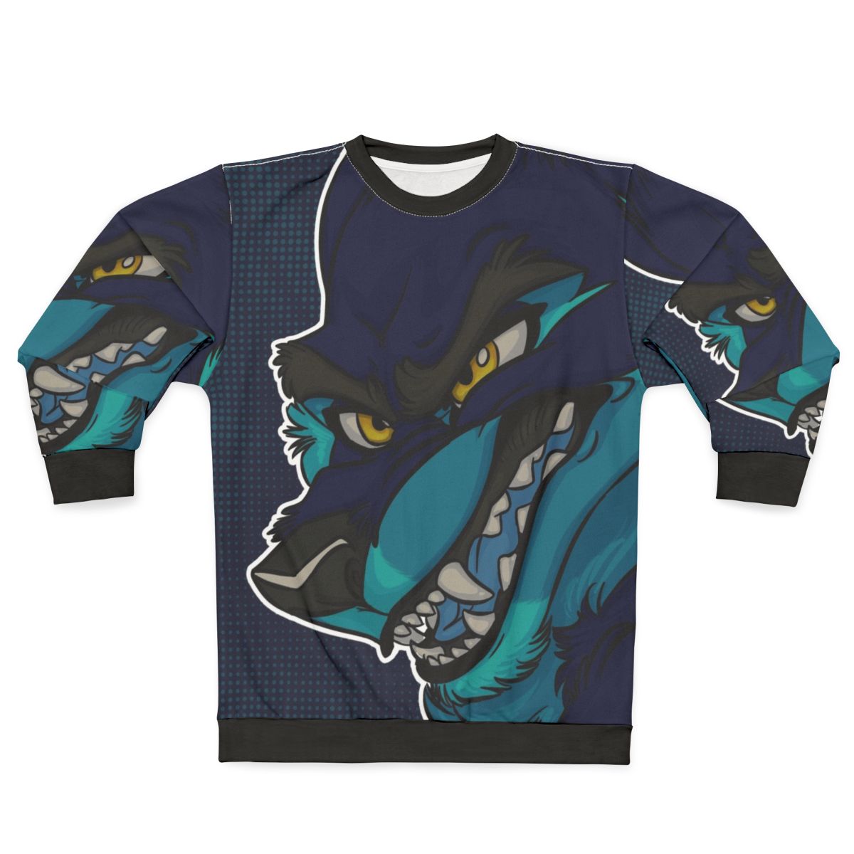 Riptide wolf design blue furry sweatshirt