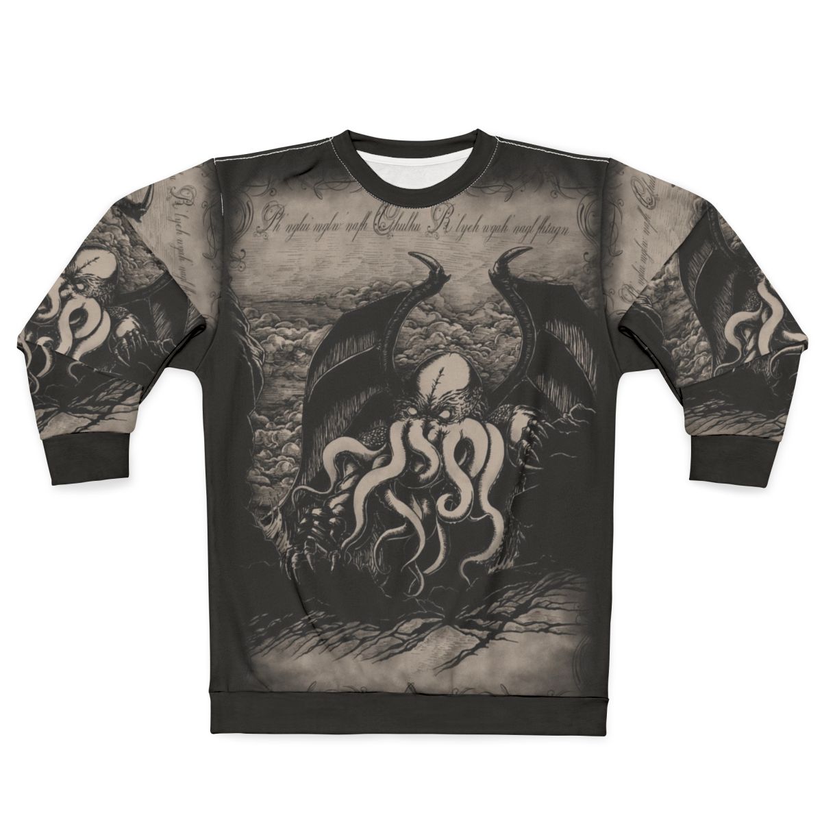 Lovecraft's Great Old One Sweatshirt with Vintage Cthulhu Art