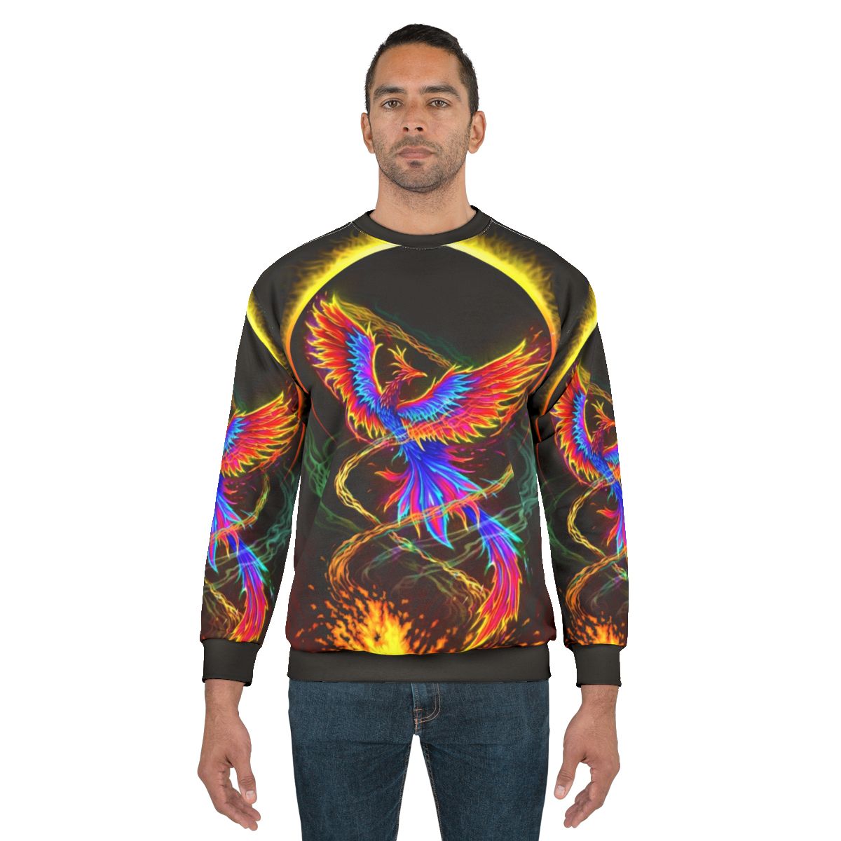 Rising Above Adversity Phoenix Volcano Graphic Sweatshirt