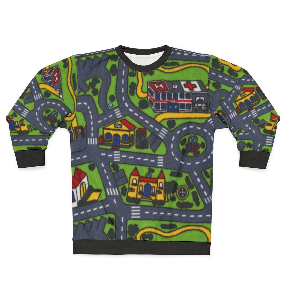 Vintage Road Carpet Sweatshirt with Retro 90s Automotive Inspired Design