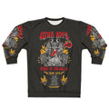 Road to Valhalla Tour Sweatshirt featuring heavy metal music and film imagery