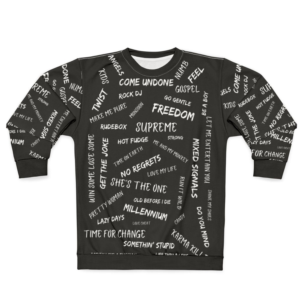 Robbie Williams Song Titles Black Sweatshirt