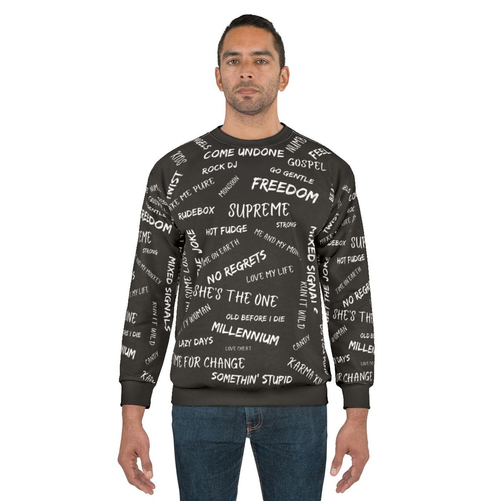 Robbie Williams Song Titles Black Sweatshirt