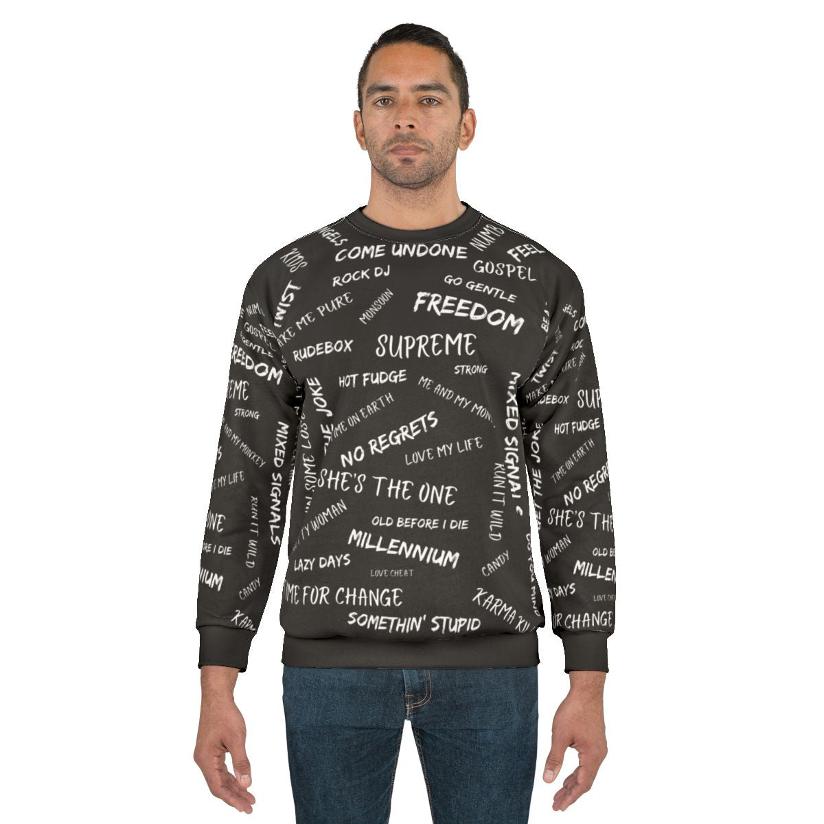 Robbie Williams Song Titles Black Sweatshirt