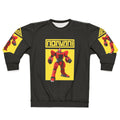 Stylish robot hero yellow sweatshirt with gaming and Animal Crossing inspired design