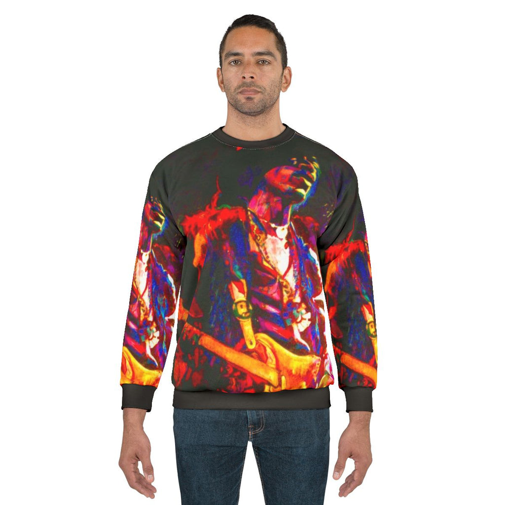 Rock and Roll Sweatshirt with Electric Guitar