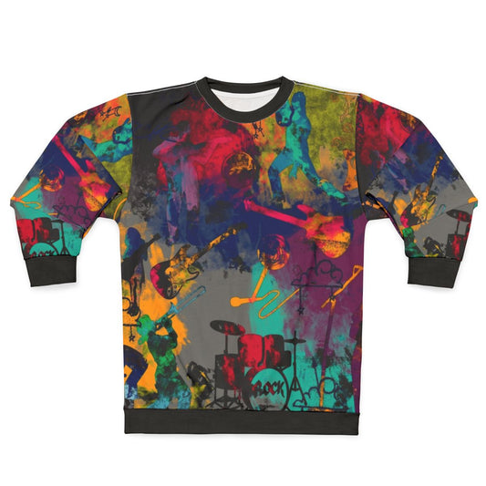 Rock band sweatshirt with vintage style logo and graphic