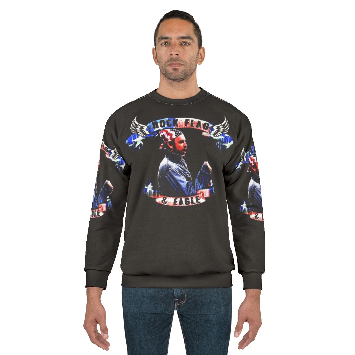 Patriotic American flag and eagle design on a classic sweatshirt