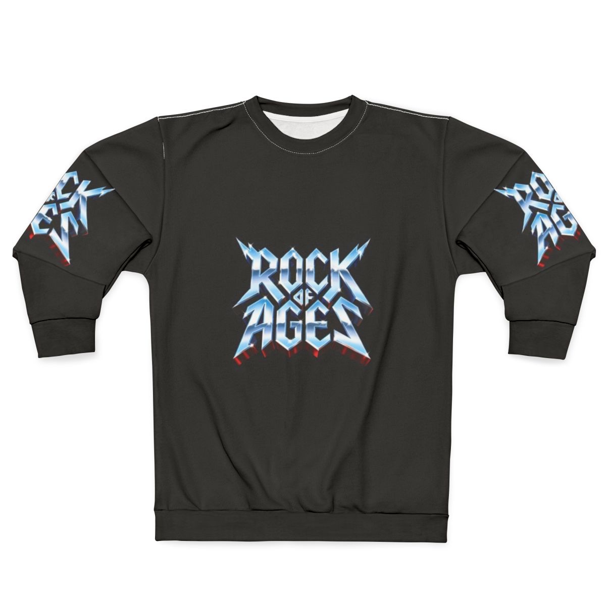 Rock of Ages Metallic Sweatshirt - Vintage Heavy Metal Band Apparel