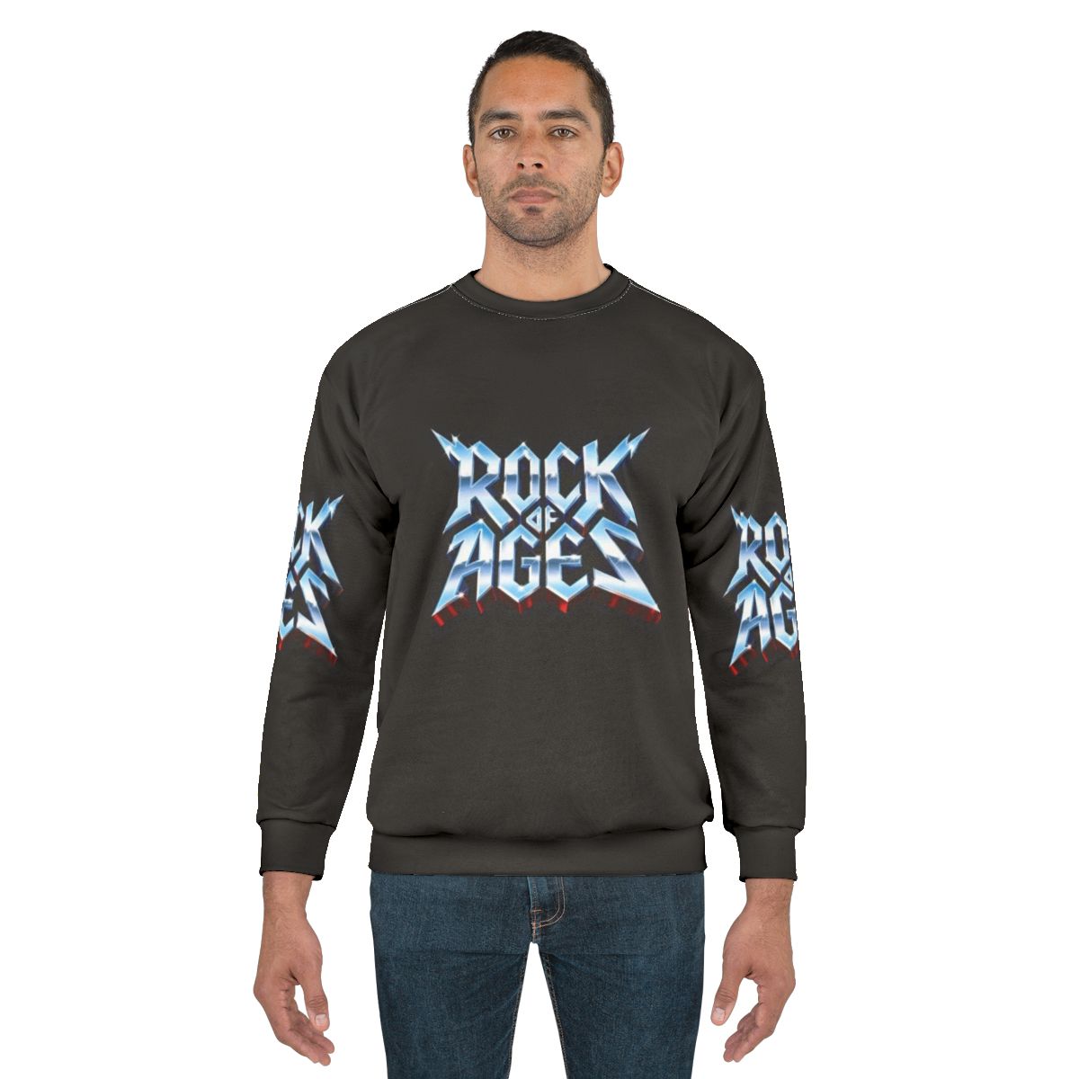 Rock of Ages Metallic Sweatshirt - Vintage Heavy Metal Band Apparel