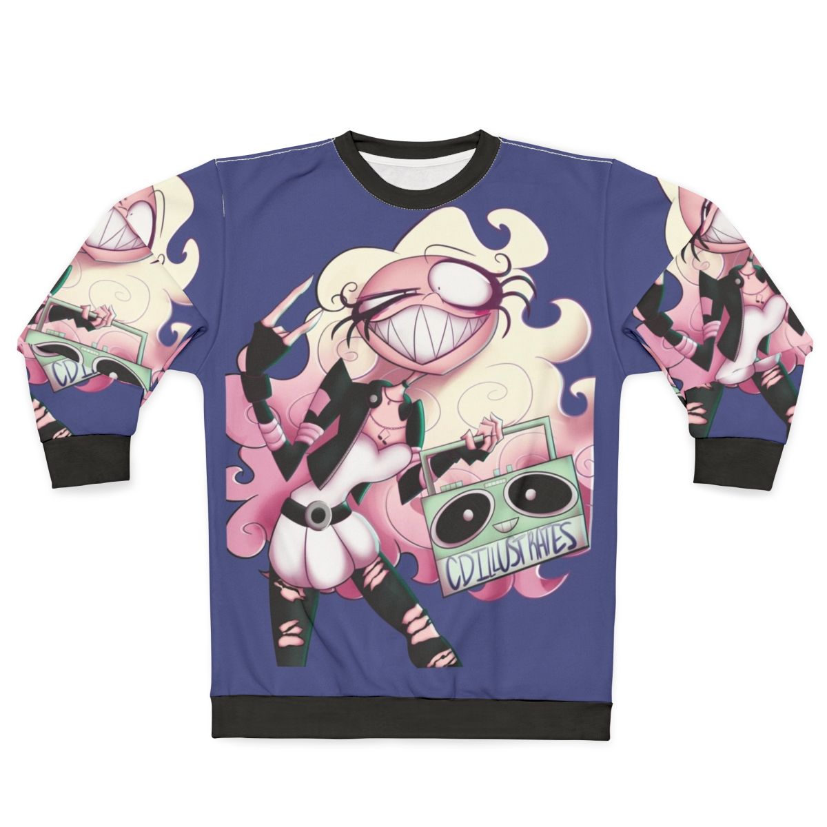 Rock On Music Sweatshirt with Character Art