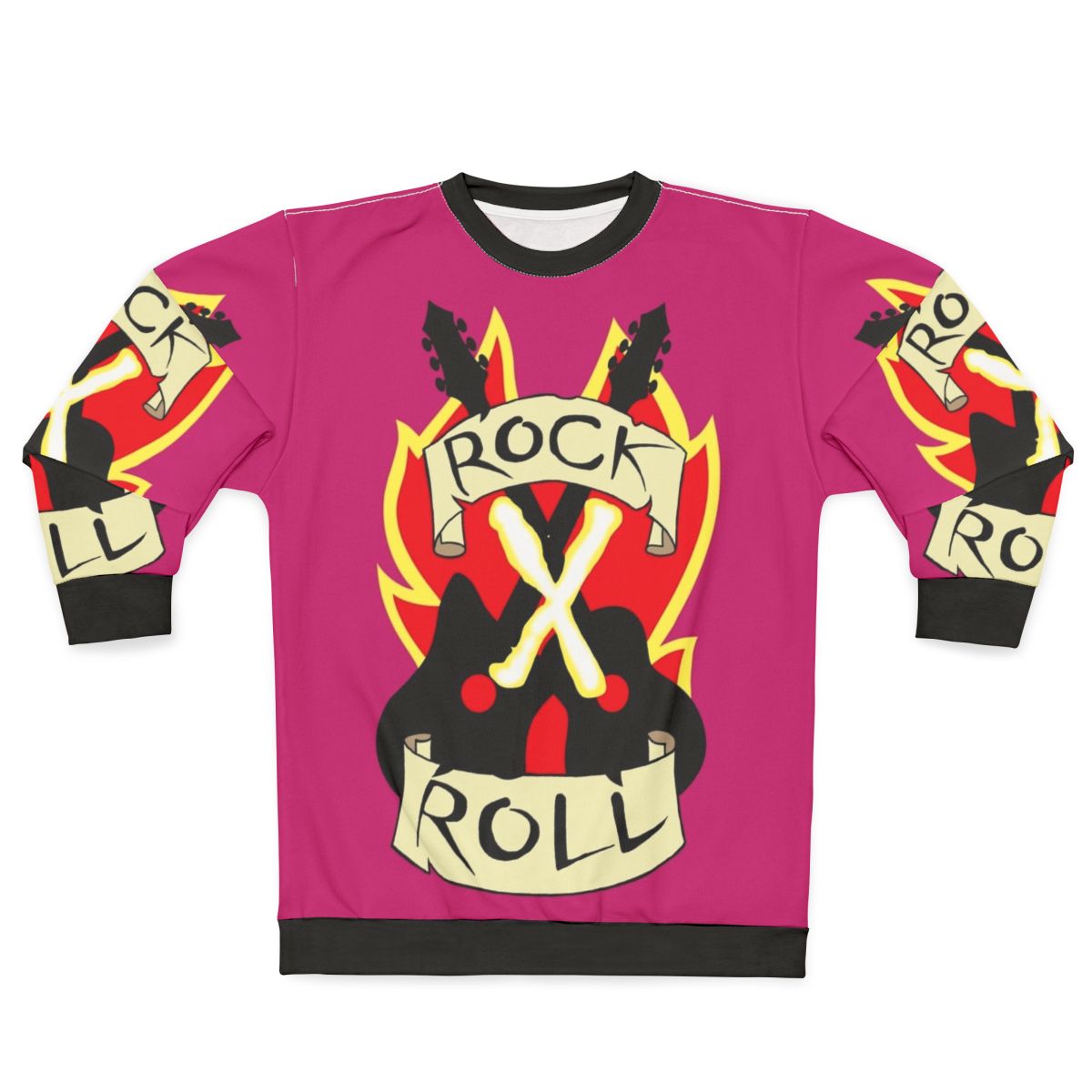 Rock and Roll Crop Top Sweatshirt