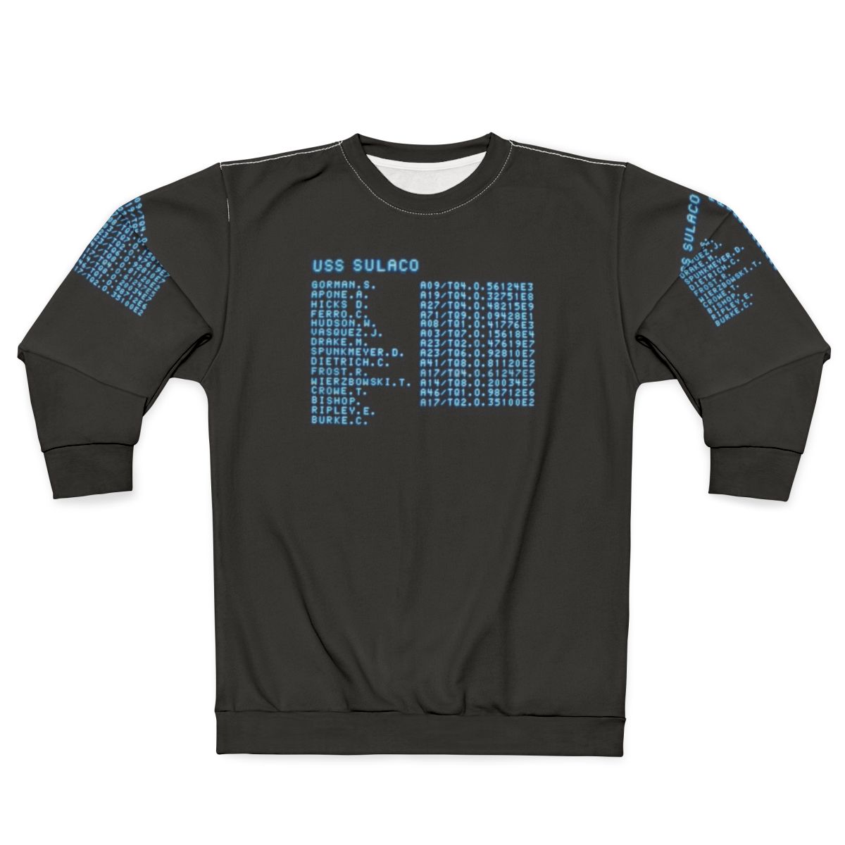 Sci-Fi Roll Call Sweatshirt with Alien, Xenomorph, and Alien Movie Inspired Graphics